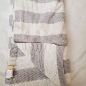HARPER CANYON Knit baby blanket lovey Grey white striped